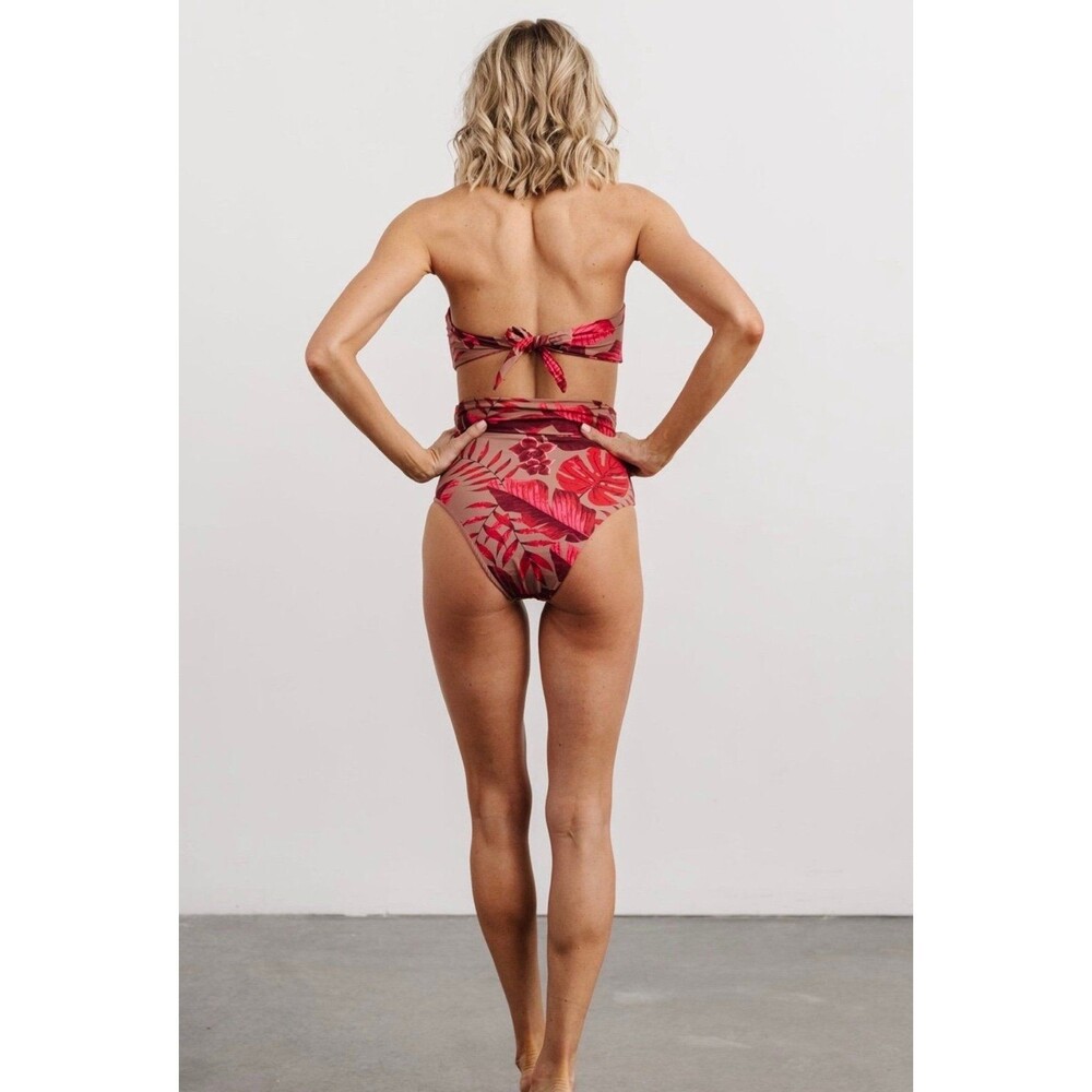 NWT Baltic Born Milos High Waist Bikini Bottom in Red Print Size Small - Picture 3 of 10